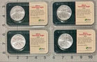 LOT 2003 SILVER AMERICAN EAGLE COINS 4 SEALED ENCASED UNCIRCULATED 1 OZ $1