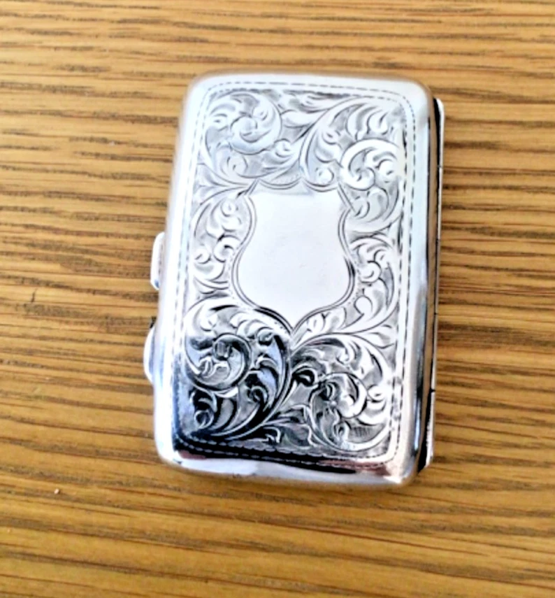 Joseph Gloster in Antique Solid Silver Cigarette & Vesta Cases for