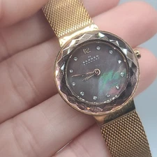 Skagen Ladies Watch Gold Tone Mesh Band NEEDS BATTERY