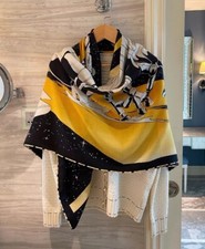 Cashmere/Silk Shawl Wrap Scarf Bandanna Universe Horse Thin Square Kerchief 53"