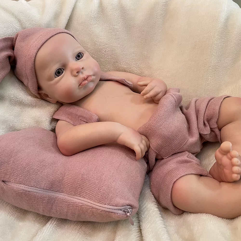 45CM Bebe Reborn Doll Girl Full Body Soft Solid Silicone Reborn Doll  Painted/Unpainted Lifelike Cute