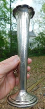 10" Frank W. Smith Sterling Silver Trumpet Vase Engraved FFH Monogram 181.5g