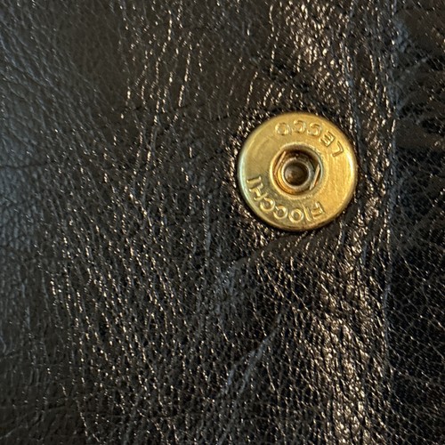 Cesare Piccini Black Leather Clutch Envelope Purse Handbag Italy Snap Closure - Picture 6 of 15