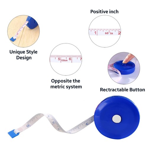 Measuring Tape Ruler for Body Waist Weight Height Fabric Sewing & Tailoring - Imagen 6 de 13