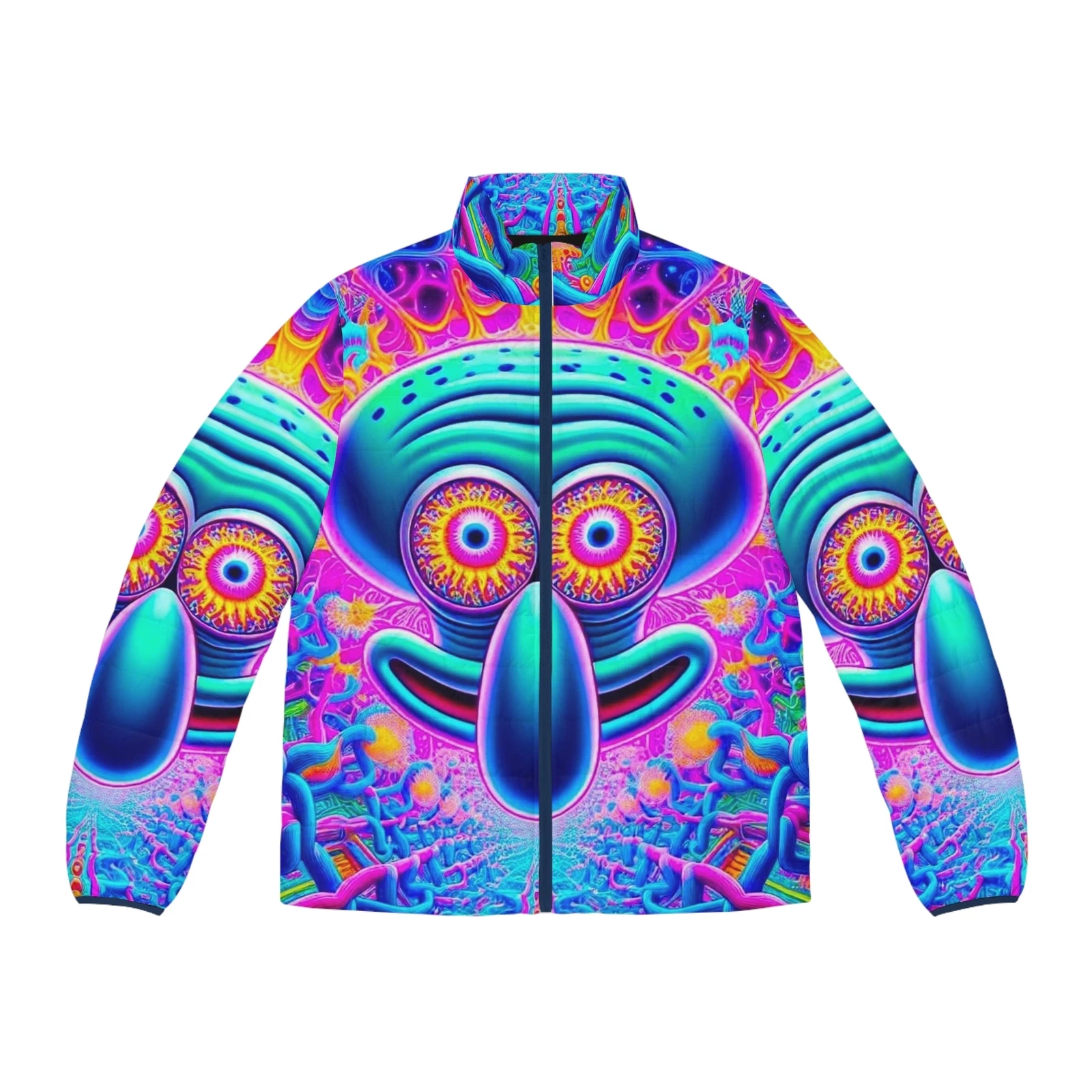 SpongeBob Squidward Men's Puffer Jacket (AOP)