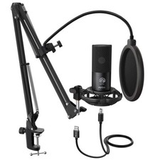 FIFINE Studio Condenser USB Microphone Computer PC Microphone Kit with Adjustabl