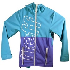 Neff Snowboarding Jacket Womens Size Small Daily Softshell Turquoise Purple