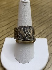 Levi & Salaman Sterling Silver 925 Vintage Signed Spoon Band Ring Size 9.5