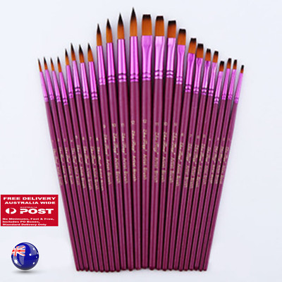 Purple AU New Oil Acrylic Draw Watercolor Face Paint Craft Painting Brushes Set