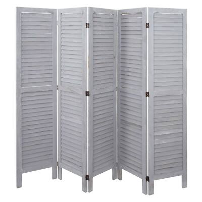 B-Ware Paravent MCW-G30, Raumteiler, Shabby-Look 170x200cm dunkelgrau