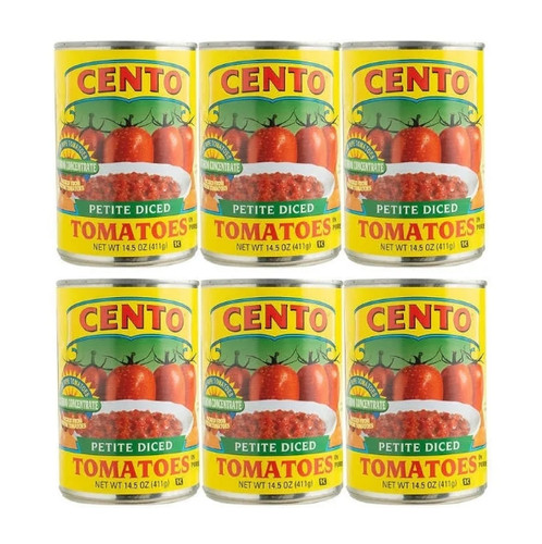 [PACK OF 6] Cento Petite Diced Tomatoes, 14.5 Ounce Cans