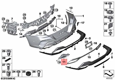 Genuine BMW G14 G15 M850iX Convertible Trim Exhaust Tailpipe Left  