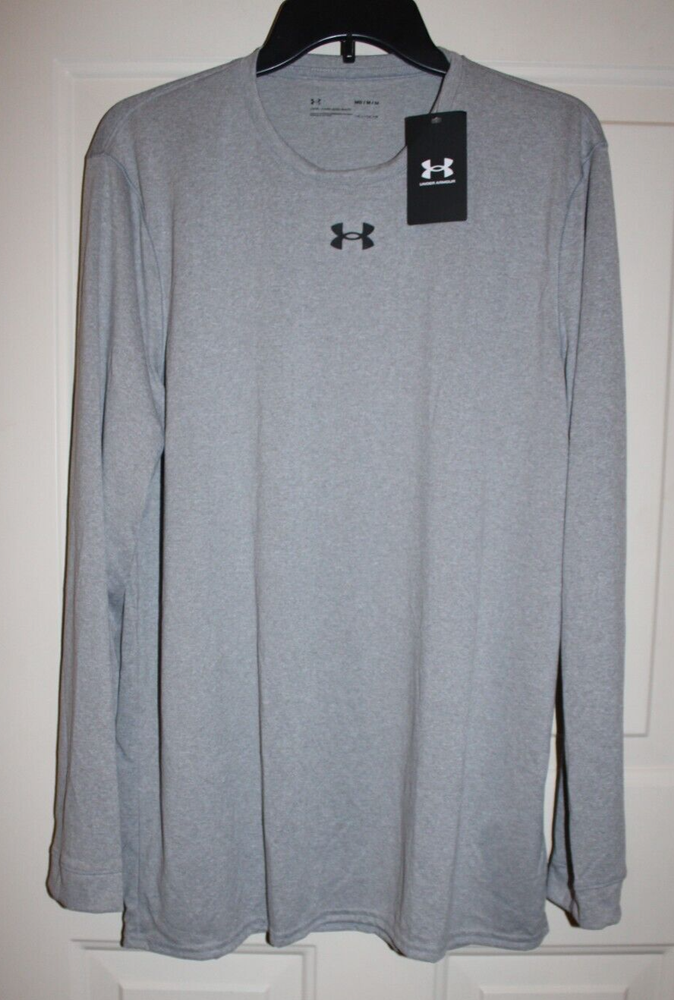 NWT Under Armour Locker 2.0 Men's Medium Tech Castlerock Ligh Heather L/S Shirt