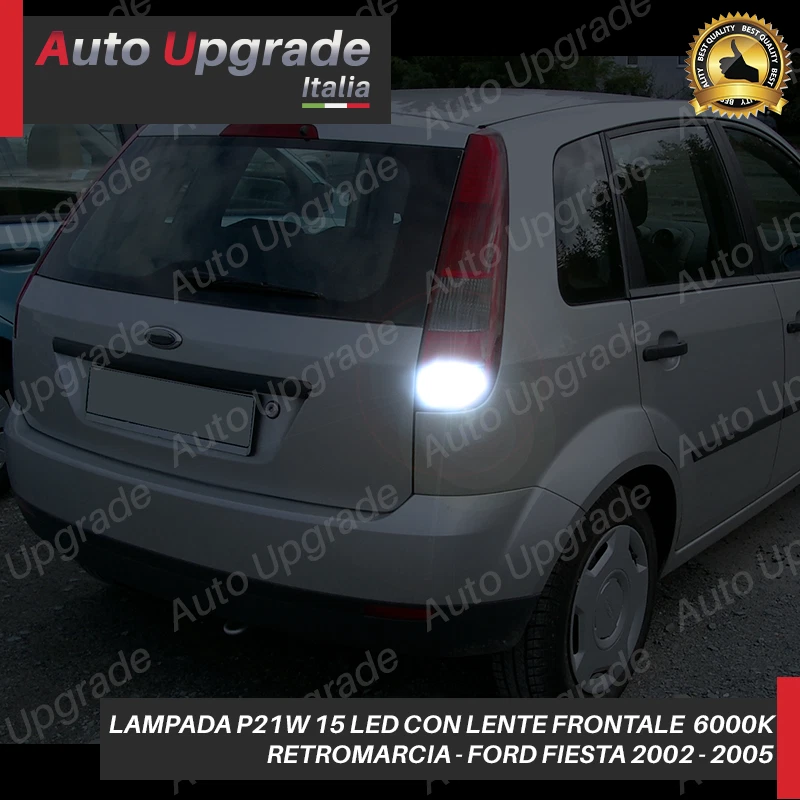 LAMPADA RETROMARCIA SINGOLA PER FORD FIESTA V P21W BA15S 15 LED CANBUS 6000K - Immagine 3 di 4