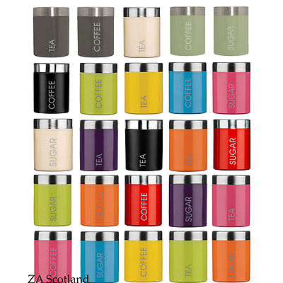 Kitchen Canisters Multi Coloured Tea Coffee Sugar Canisters
