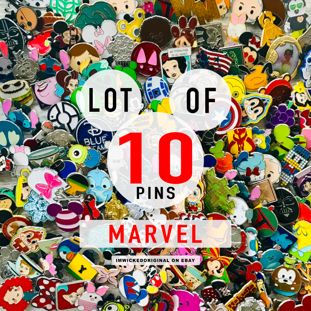 Marvel Avengers Themed 10 Disney Park Trading Pins Starter Set for