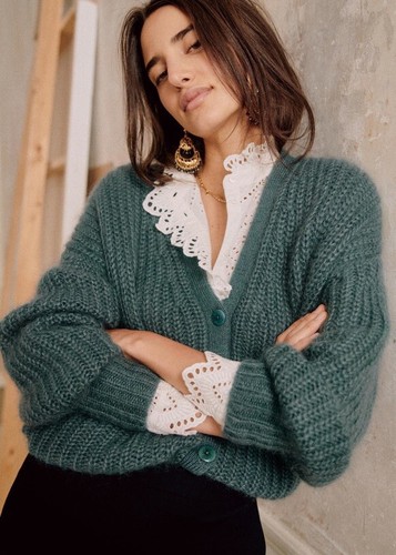 SEZANE ACHILLE JUMPER SAGE SIZE MEDIUM 
