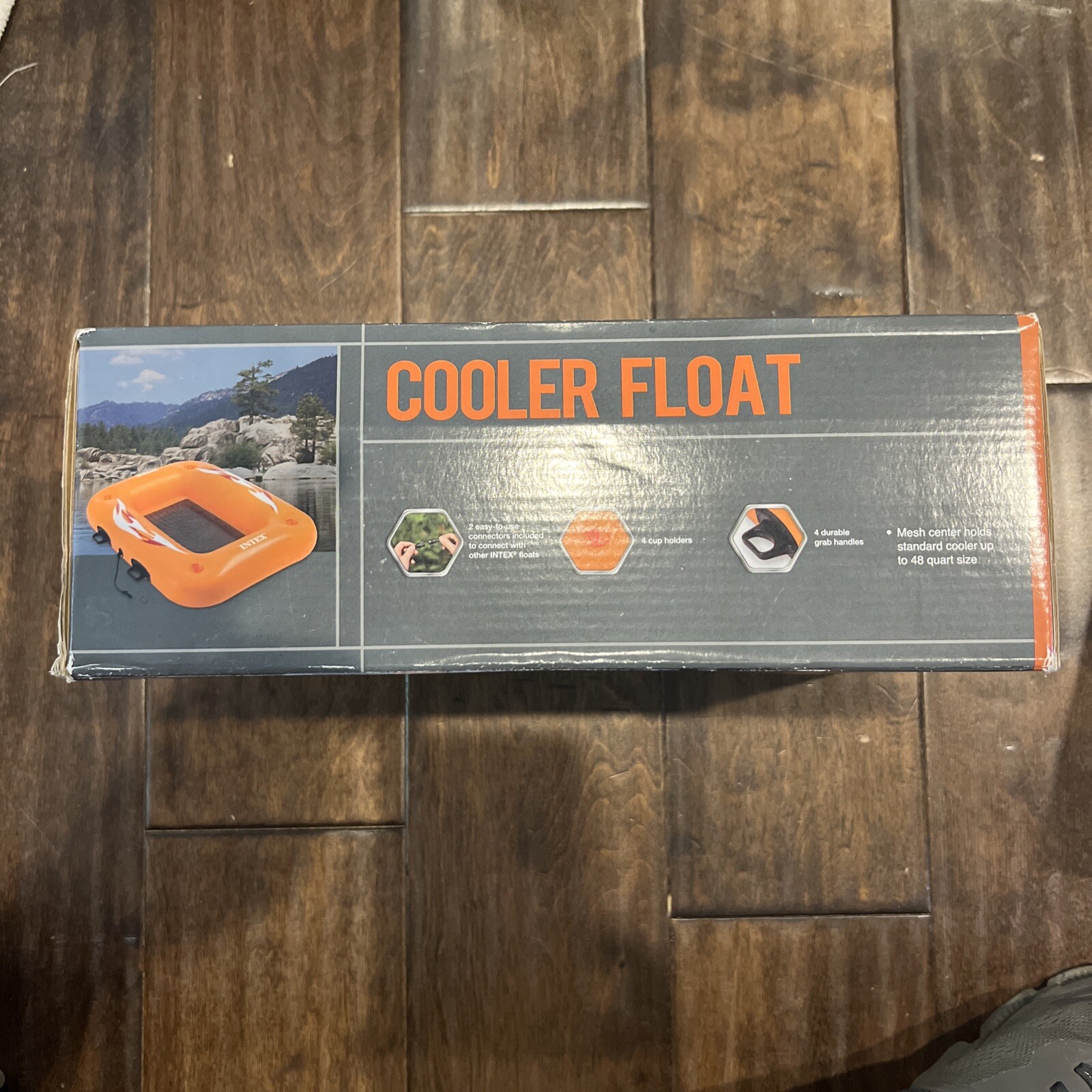 Intex Cooler Float, Float Your Cooler, Lake, Pool etc. 48 Quart, Orange