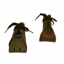 Brand New Durable Dog Boots Set of 4 Brown Leather Shoes Pet Paws Protection