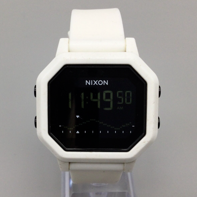 Nixon The Siren Digital Watch Men White Square 100M Tide Info