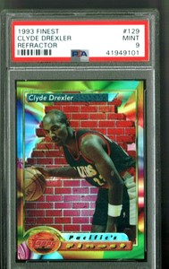 WOW-PSA-9-MINT-VHTF-1993-CLYDE-DREXLER-TOPPS-FINEST-REFRACTOR-129