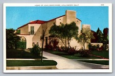 Postcard CA Hollywood Home of  Actor John Barrymore Exterior c. 1920s  J117