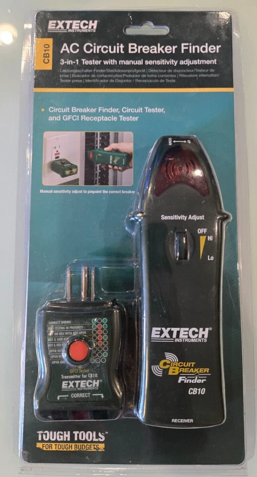 Extech CB10 Circuit Breaker Finder, Locates fuses/Breakers, Tests receptacles - Image 2 of 4