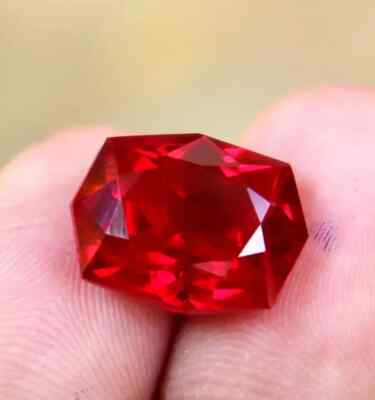 10.5 CT Fancy Cut GIE Certified Loose Gemstone BURMA Pigeon Blood Red Ruby