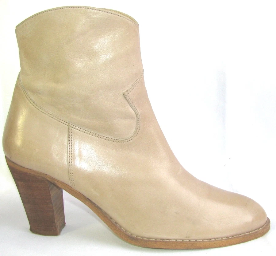 JANIE PHILIP Boots Booties Heels 8 CM Leather Light Brown 40