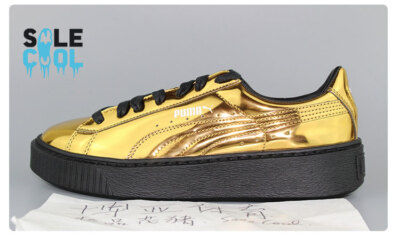 PUMA Metallic Mirror Gold Platform Sneaker 362339-04 | eBay
