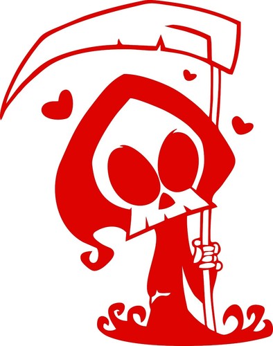 Little Grim Reaper Vinyl Wall Decal Death Funny Halloween Vinyl Stickers Decor - Picture 4 of 14