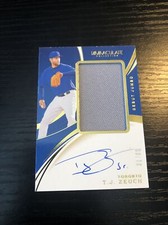 2020 Immaculate Collection Debut Jumbo Material Autographs #10 T.J. Zeuch RC/99