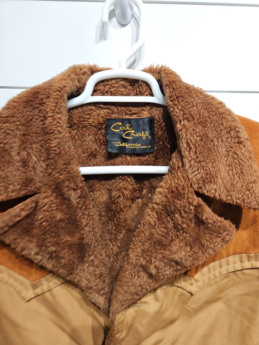 Vintage California Cal Craft Cocoa Brown Sherpa Creso Coat Jacket