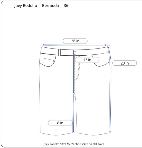 Pantalones cortos para hombre Joey Rodolfo 1879 talla 36 bolsillos delanteros planos trabillas para cinturón caqui - Imagen 6 de 7