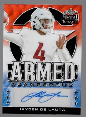 2022 Jayden De Laura Leaf Metal Draft Armed & Dangerous Auto /7 AD-JGL
