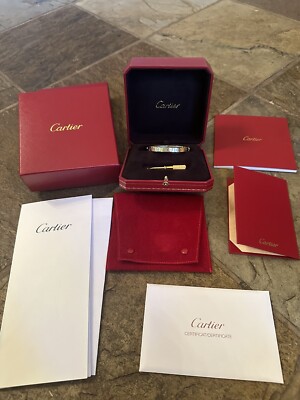 CARTIER CLASSIC LOVE Bracelet 18k Yellow Gold/SZ 16/Reciept