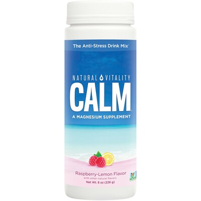Natural Vitality Calm Anti-Stress Drink Mix, Magnesium, Raspberry Lemon, 8 Oz..+