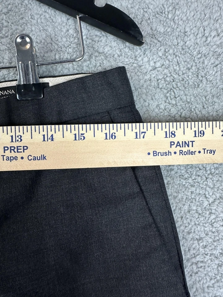 Pantalones Banana Republic Para Hombre 33x32 Gris Moderno Calce Ajustado 100% Lana Vestido Oficina Foto 3 de 4