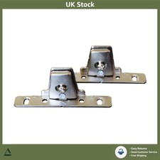 Metal Kitchen Drawer Front Fixing Brackets Pair Secure Replacement Parts