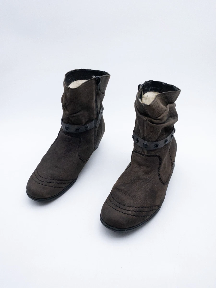 Rieker 73930, Stivali Stringati Donna, Nero, 38 EU