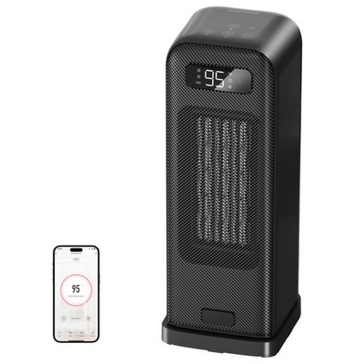 FLANUR Space Heaters for Indoor Use, Smart Portable Electric 16inch, Black 
