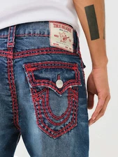 True Religion Men's Ricky Super QT Relaxed Straight Jeans - 108661