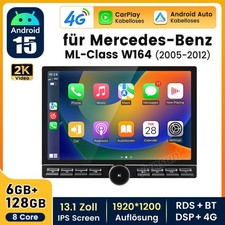 13.1'' Autoradio Für Mercedes ML/GL Klasse W164 X164 Navi GPS Carplay Android 15 13.1'' Autoradio Für Mercedes ML/GL Klasse W164 X164 Navi GPS Carplay Android 15