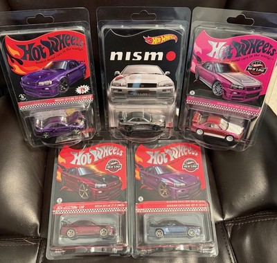 Hot Wheels RLC Nissan Skyline GT-R BNR34  2020 Club,2022 Nismo,2023 Pink, 2024x2