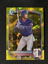 2025 Bowman Chrome Prospects Yellow Sapphire Paulino Santana /75 [Rangers]