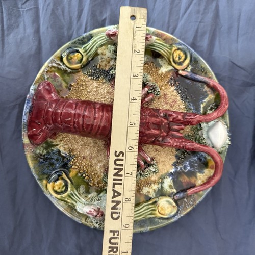 Hummerplatte MAJOLIKA HUMMERMUSCHELPLATTE 13" WANDPLATTE 4Lbs - Bild 11 von 17