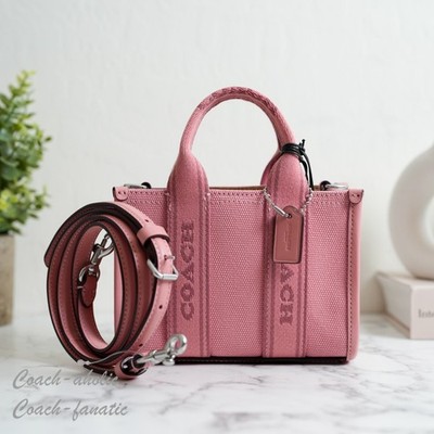 NWT Coach CS618 Smith Mini Tote Crossbody in Silver/Light Blush
