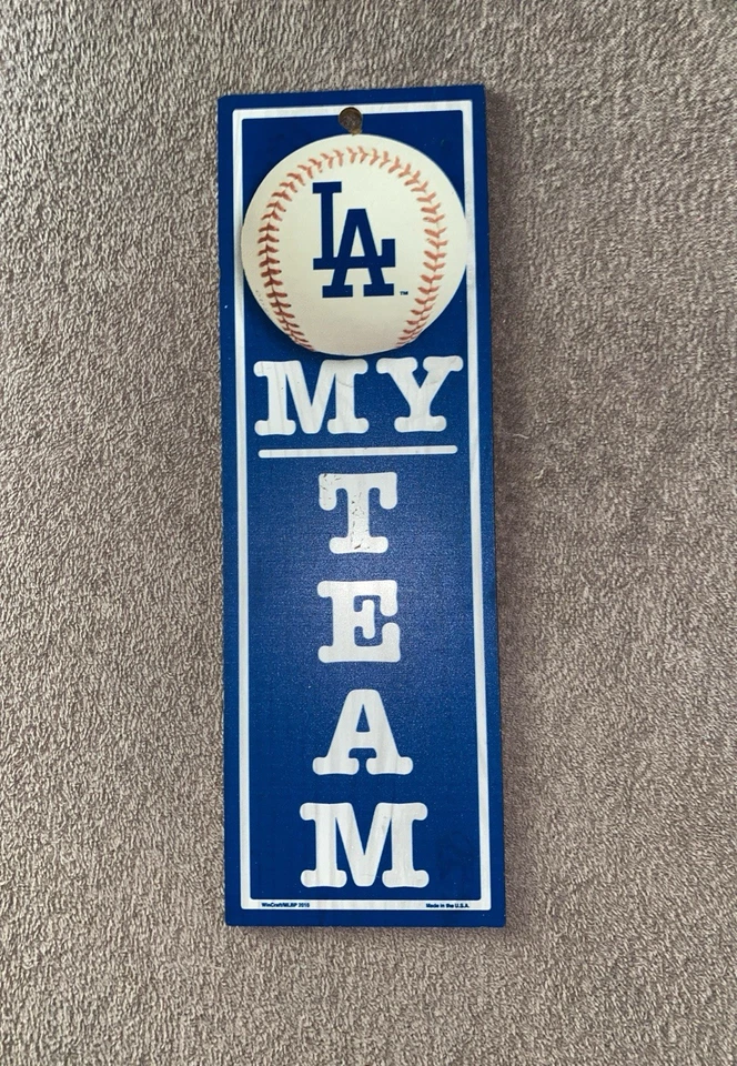 Lote Memorabilla de los Dodgers (4) - Reloj Decoración del Hogar, Cuadro de Madera (2), Cuadro Vinal Foto 4 de 4