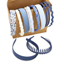 Blue Denim Headband, Cute Headbands Set for Girls, Summer Light Blue Head Band