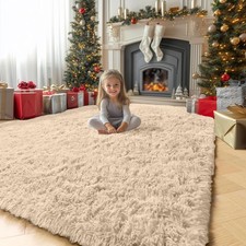 Plush Shaggy Area Rug Soft Fluffy Carpet Anti-Slip Mat for Living Room Bedroom